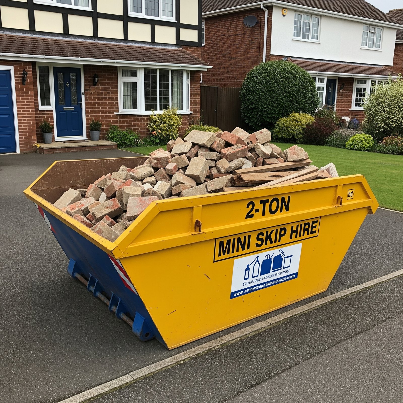 mini-skip-hire-on-drive A picture of a mini skip on someones drive